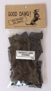 Good Dawg Ostrich Liver Chunks for Dogs - Large, Chewy Treat